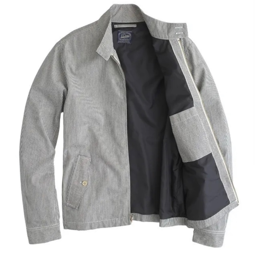 NWOT J.Crew Men’s Engineer-striped Harrington Jacket SMALL